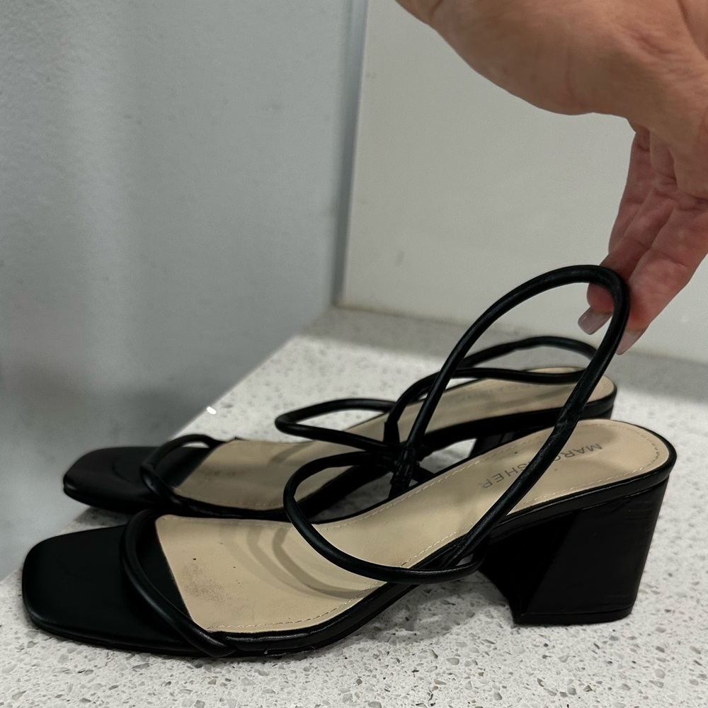 Marc Fisher Black Strappy Block Heel Sandals